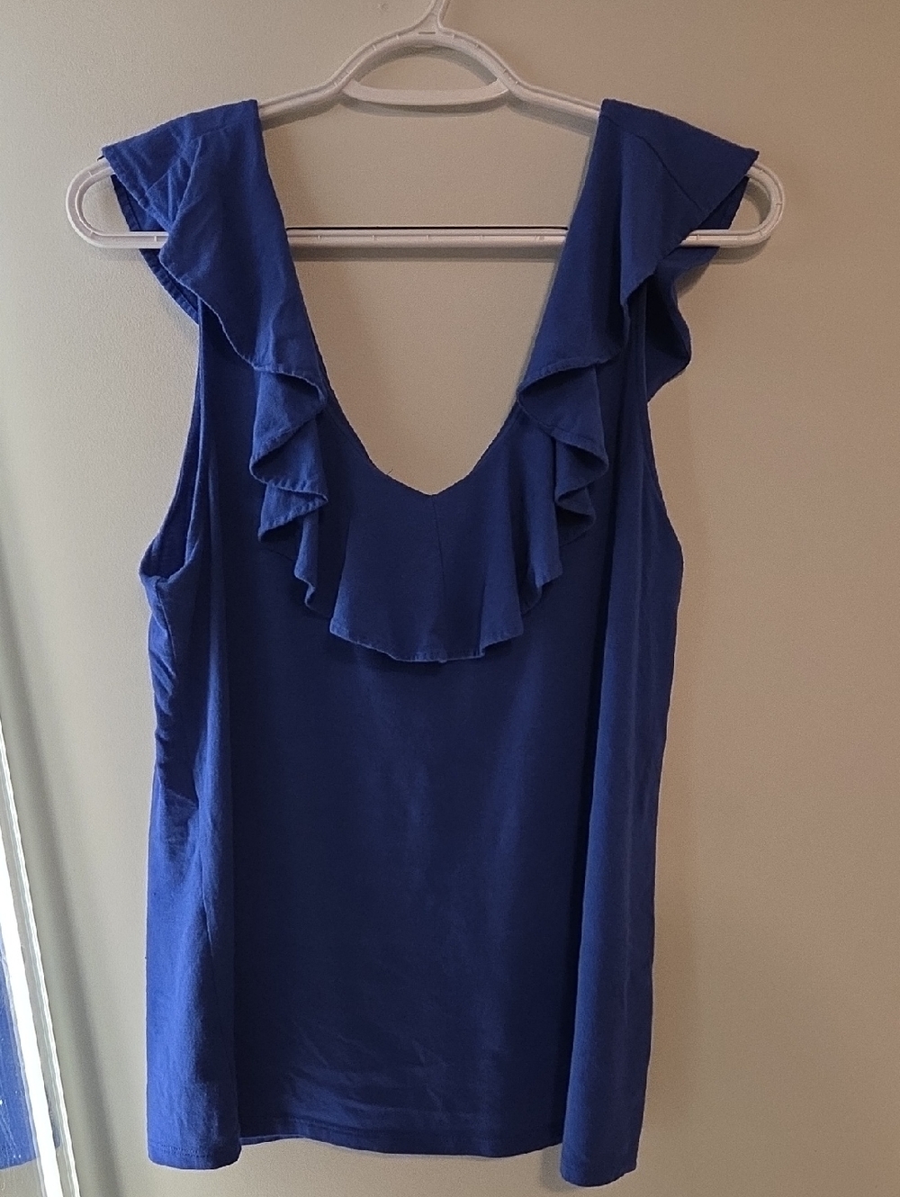 Lilly Pulitzer Royal Blue Ruffle V-Neck Tank